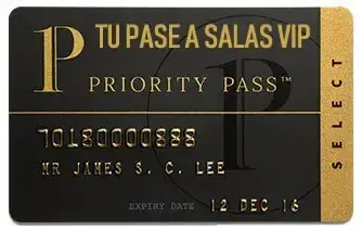 Tarjeta de membresia de Priority Pass